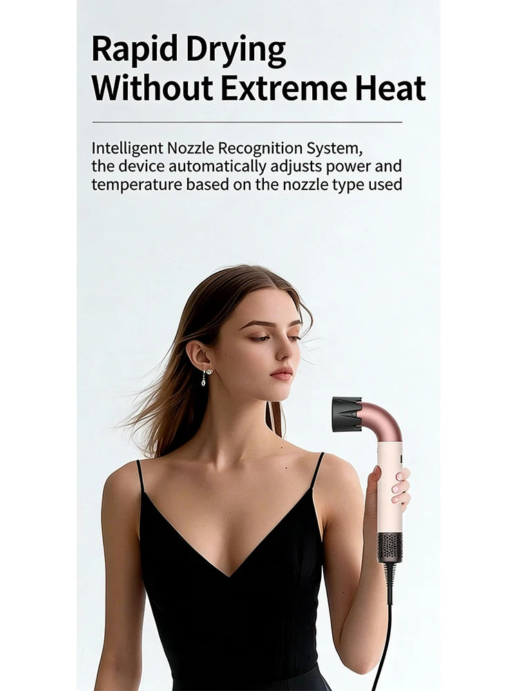5 in 1 Professional High-Speed Hair Dryer with Curved Tube 30-Second Quick Drying Strong Wind Power for Efficient Styling