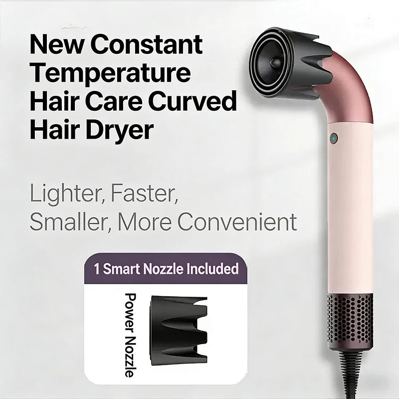 5 in 1 Professional High-Speed Hair Dryer with Curved Tube 30-Second Quick Drying Strong Wind Power for Efficient Styling
