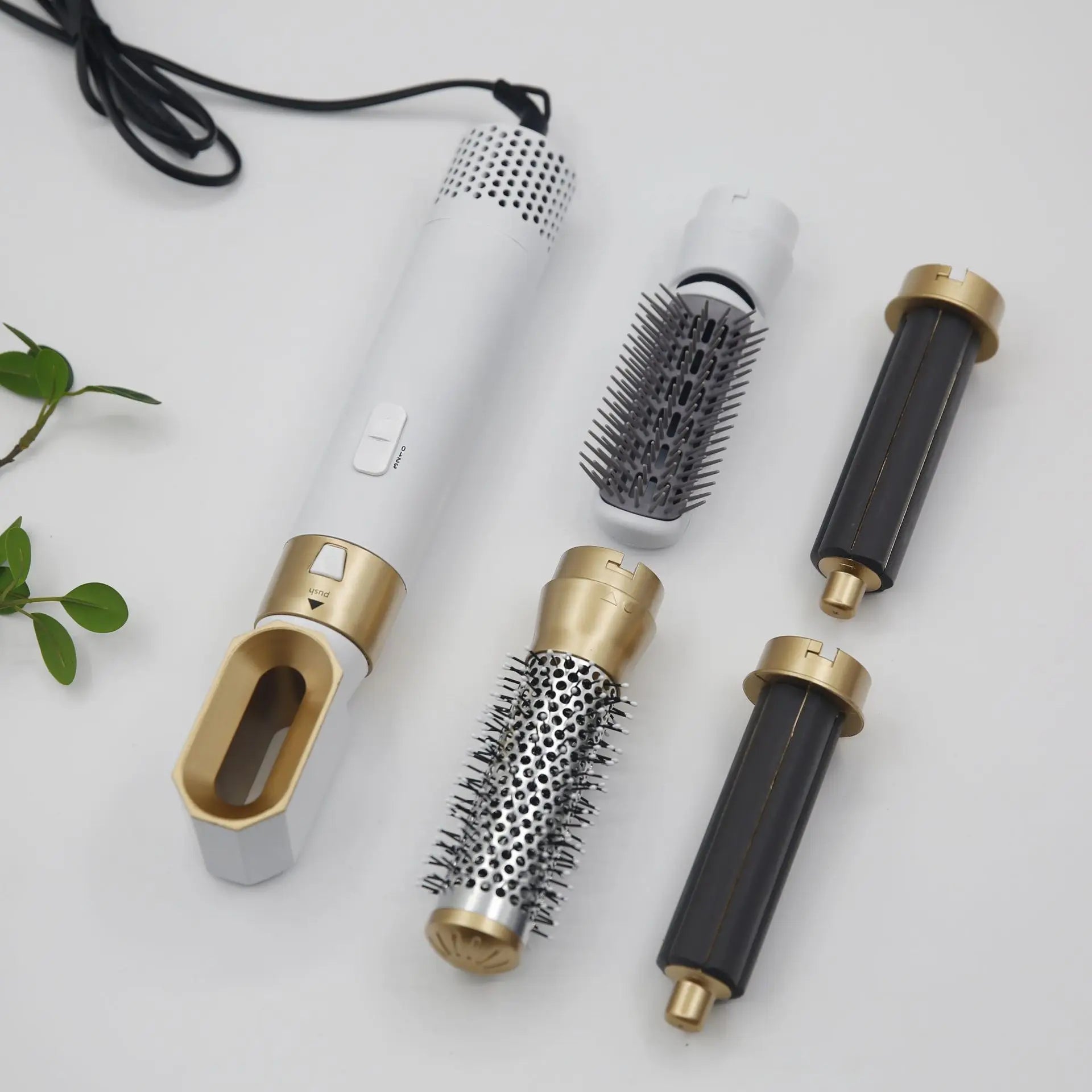 5-in-1 Hair Dryer Styling Set Professional Home Styling Tools Curling Iron Hot Air Comb Straightener Multifunctional Hair Salon