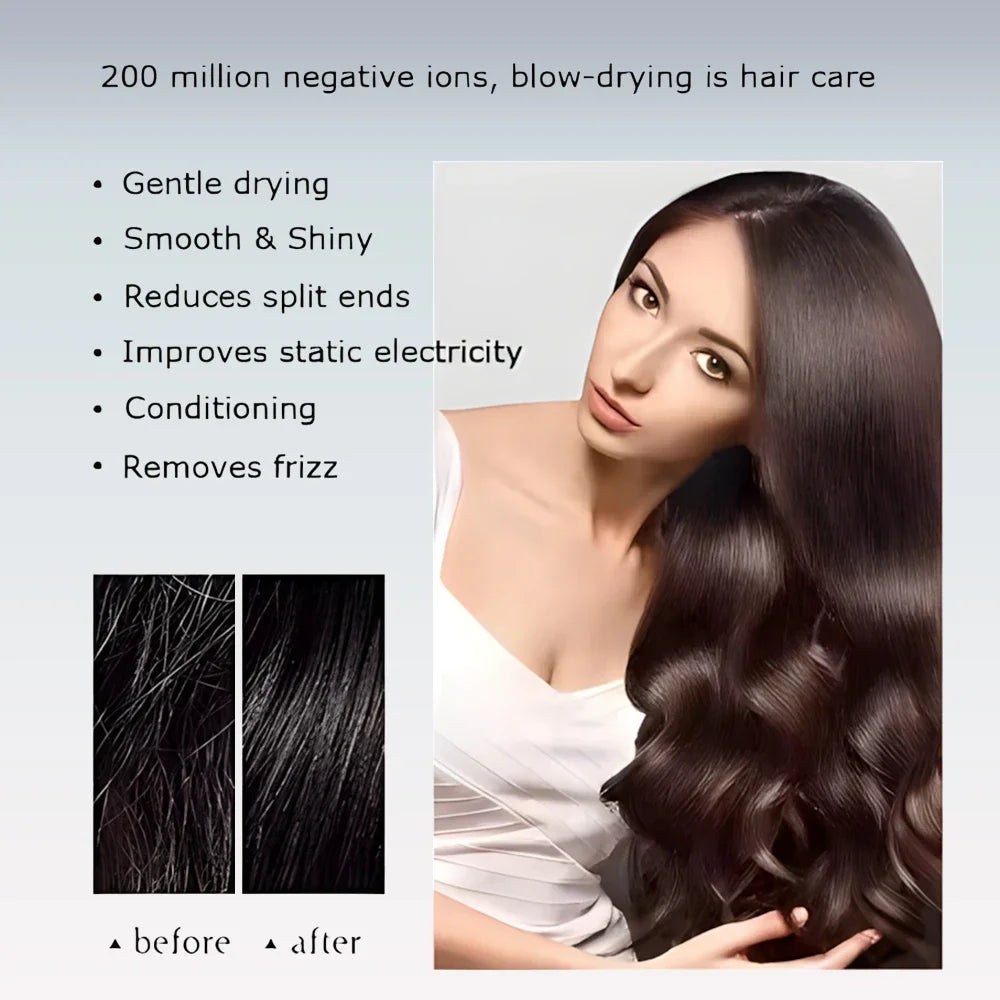 2026 Hair Dryer Professional Leafless Negative Ion Attachment Negative Ion Salon Tool Home Travel Portable Electric Hair Dryer