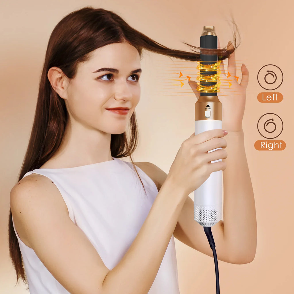 Hair Dryer 5-In-1 Electric Hair Comb Negative Ion Straight Curler Brush Blow Dryer Air Comb Removable Brush Kit Tool