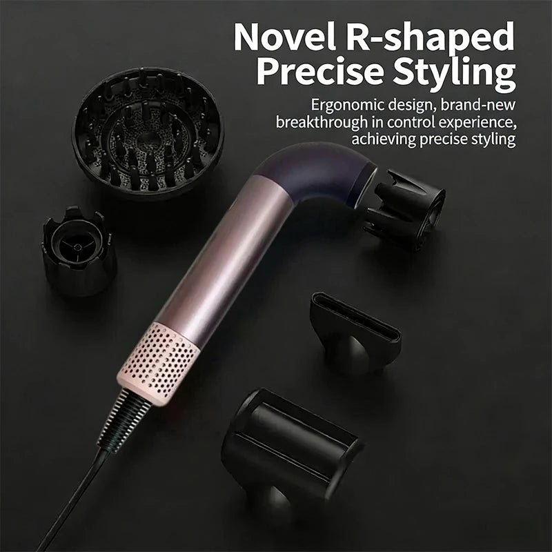 5 in 1 Professional High-Speed Hair Dryer with Curved Tube 30-Second Quick Drying Strong Wind Power for Efficient Styling