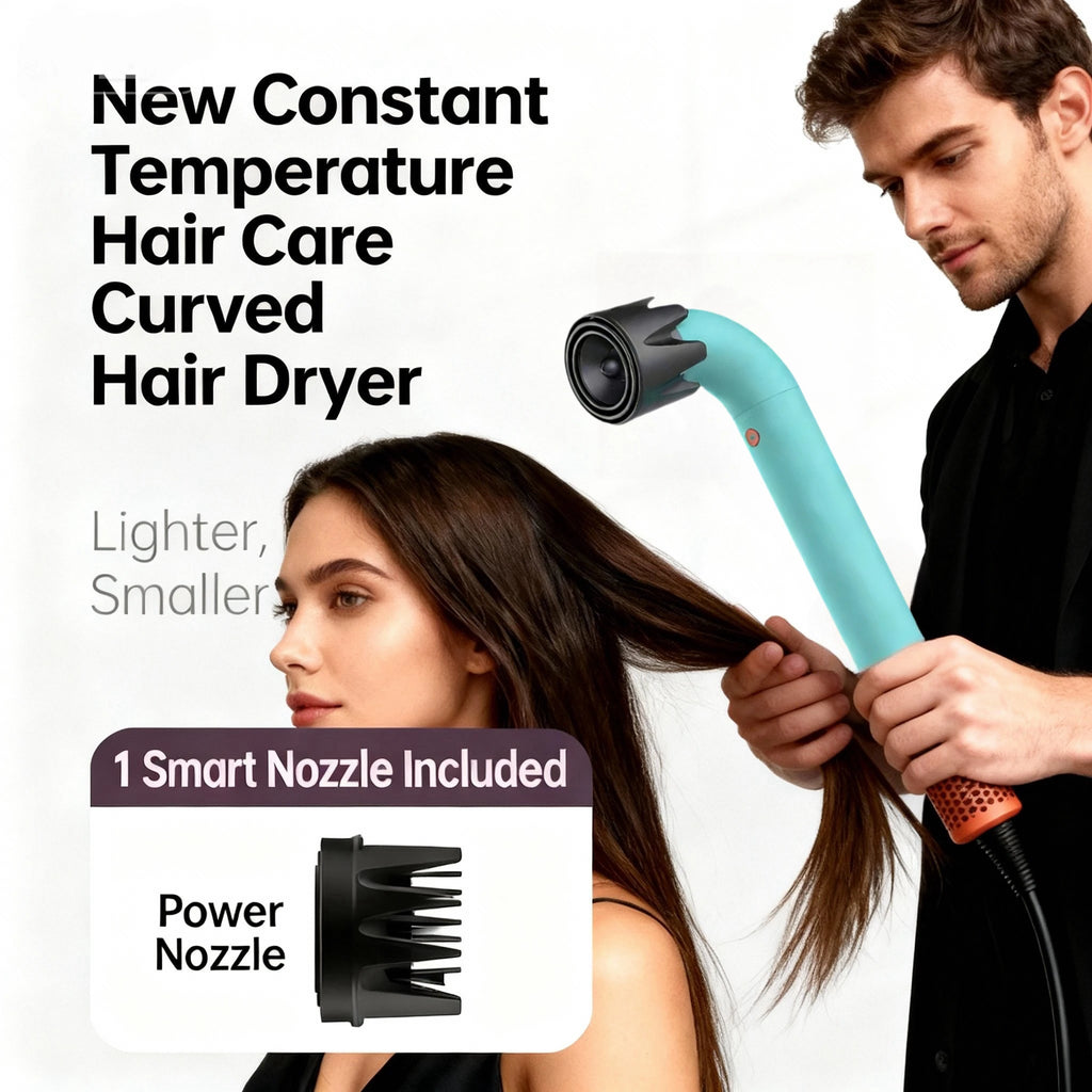 5 in 1 Professional High-Speed Hair Dryer with Curved Tube 30-Second Quick Drying Strong Wind Power for Efficient Styling