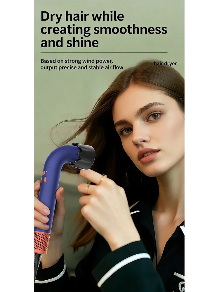 5 in 1 Professional High-Speed Hair Dryer with Curved Tube 30-Second Quick Drying Strong Wind Power for Efficient Styling