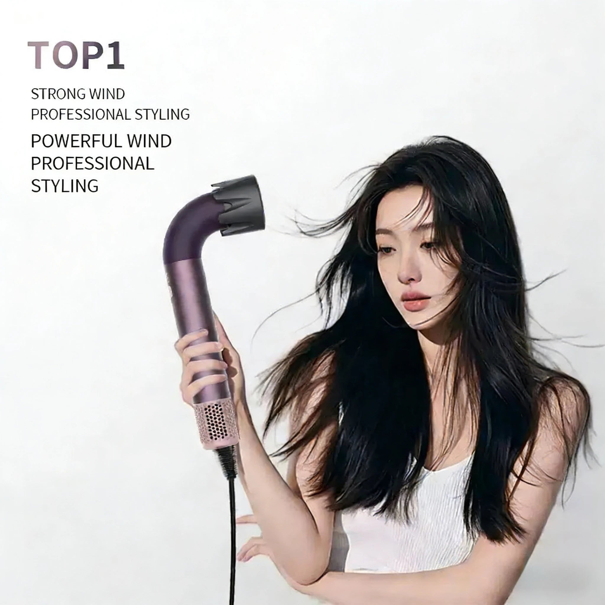 5 in 1 Professional High-Speed Hair Dryer with Curved Tube 30-Second Quick Drying Strong Wind Power for Efficient Styling